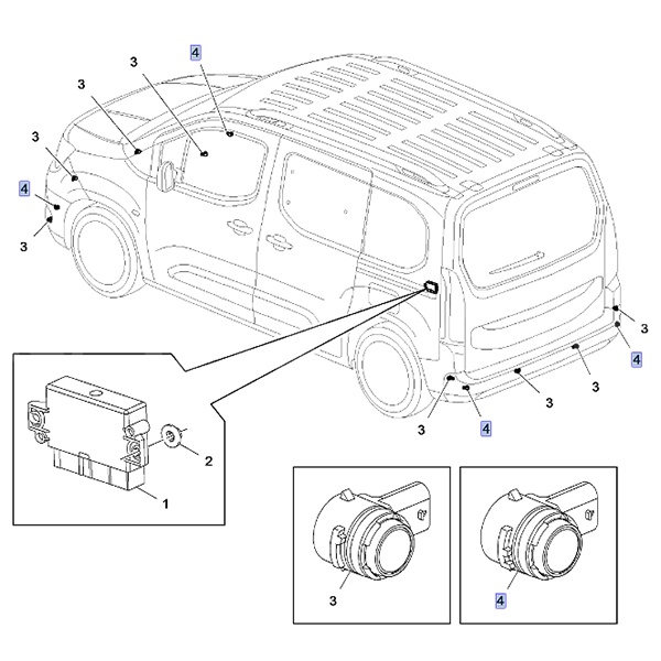 Czujnik parkowania boczny przód / tył 3556445 (Combo E)