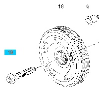Śruba Torx M14x78 koła pasowego (Adam, Astra, Corsa, Insignia)