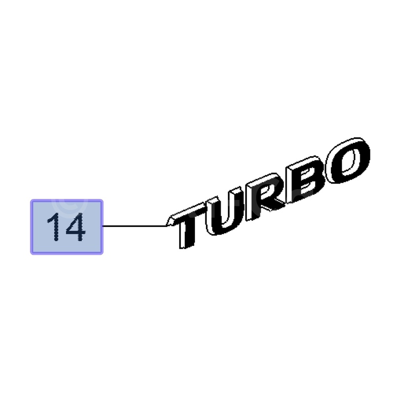 Napis TURBO na tył, czerwony 13443448 (Astra K)