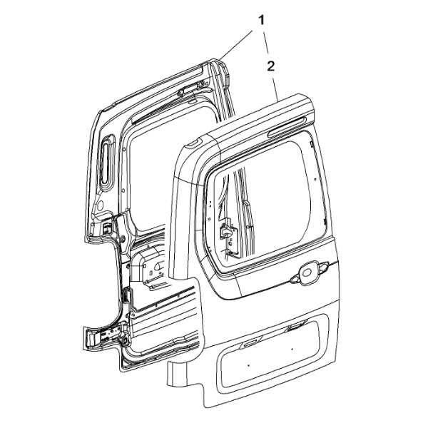 Drzwi tylne bagażnika, lewe 3556377 (Combo E)