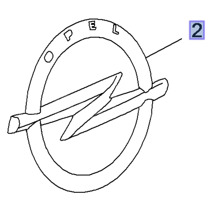 Emblemat tylny logo OPEL BLITZ 3558137 (Grandland X)