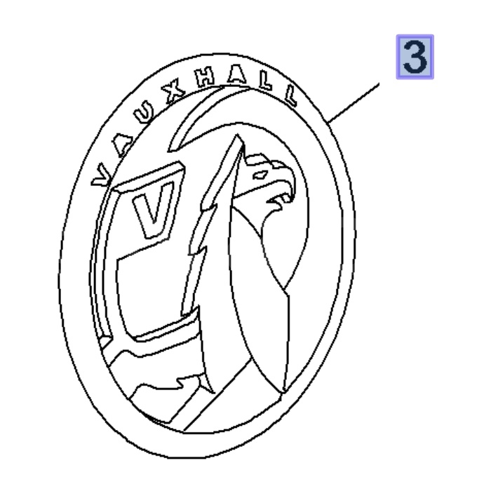Emblemat tylny logo VAUXHALL GRIFFIN 3558138 (Grandland X)