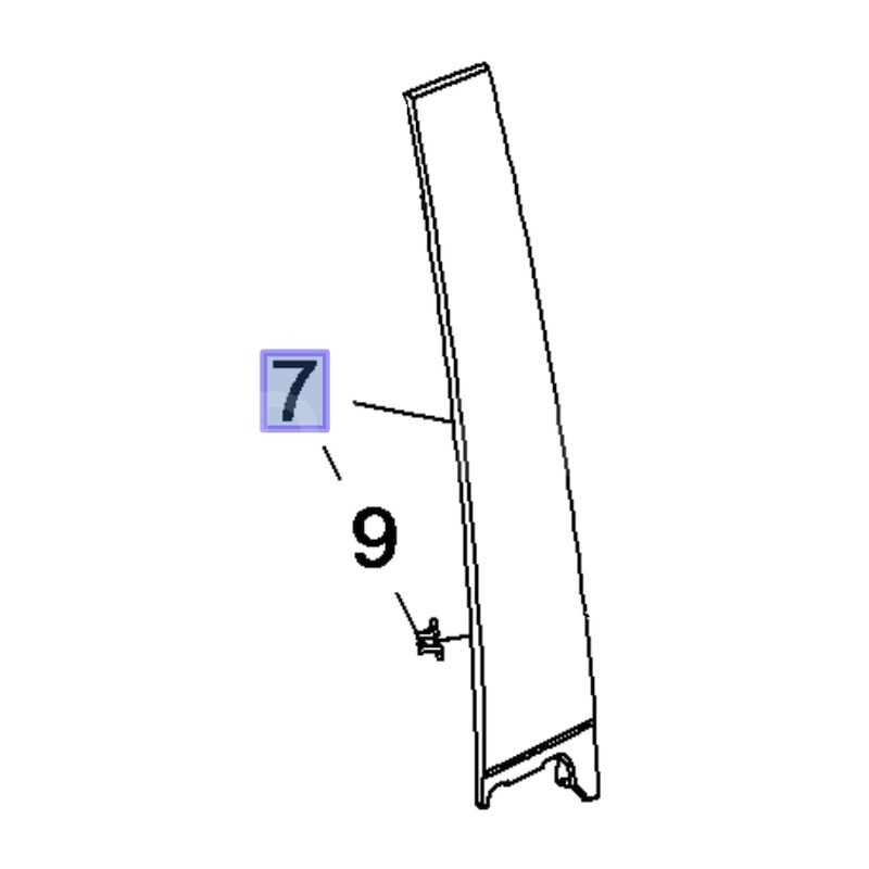 Listwa drzwi tylnych, prawa 39123013 (Crossland X)