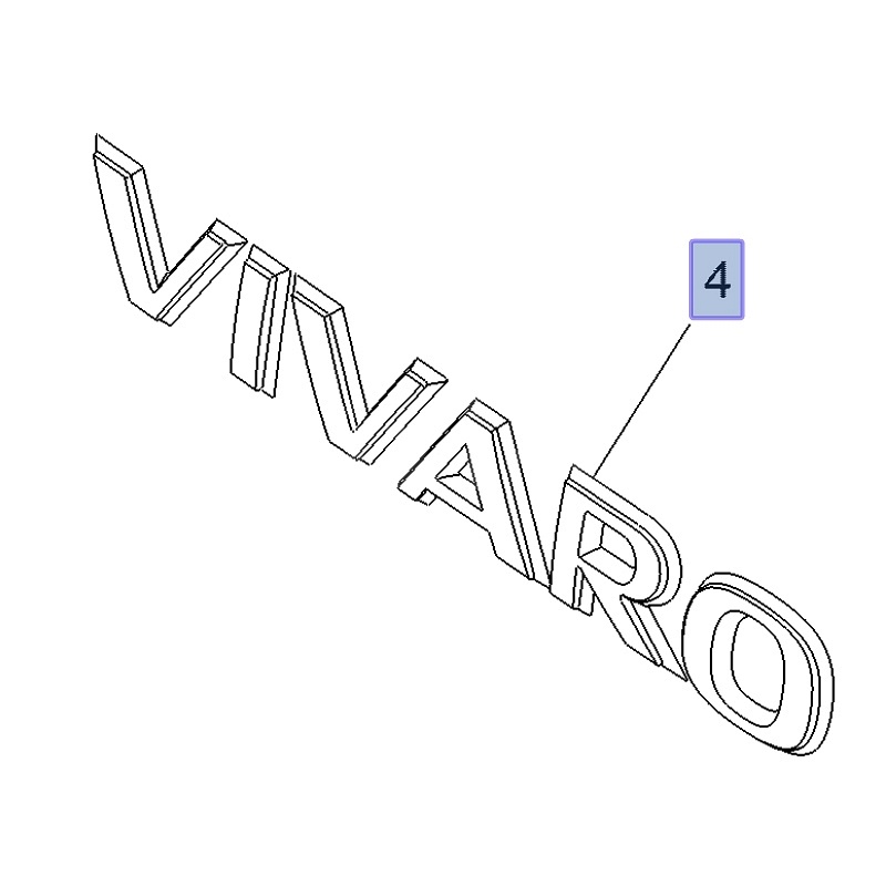 Napis VIVARO na tył 93451375 (Vivaro B)