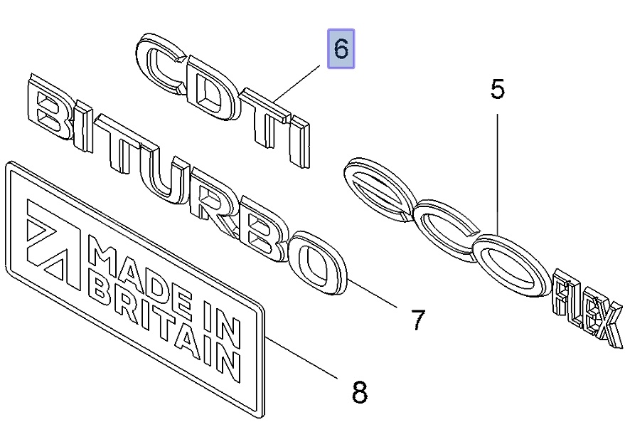 Emblemat tylny, napis CDTI 93451381 (Vivaro B)