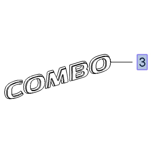 Napis, emblemat tylny COMBO 93477501 (Combo E)