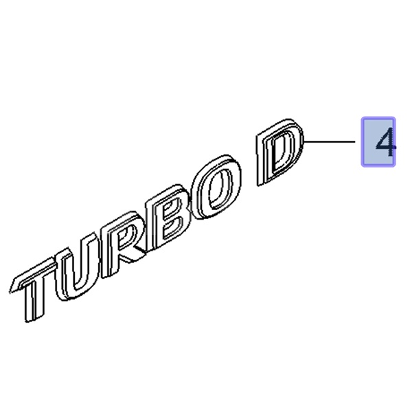 Emblemat, napis tylny TURBO D 93478191 (Combo E)