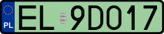Łódź tablica rejestracyjna EL zielona